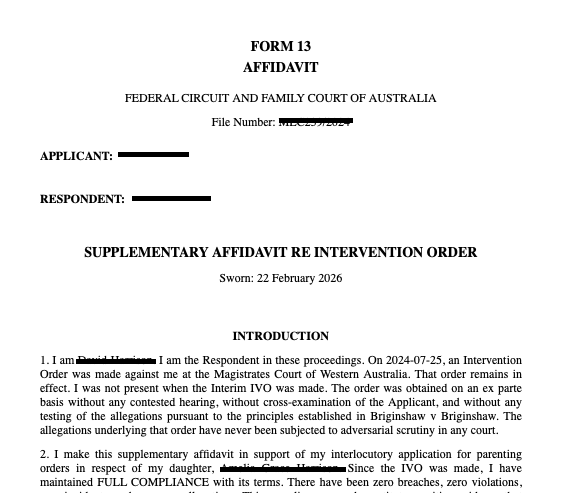 Supplementary Affidavit re IVO